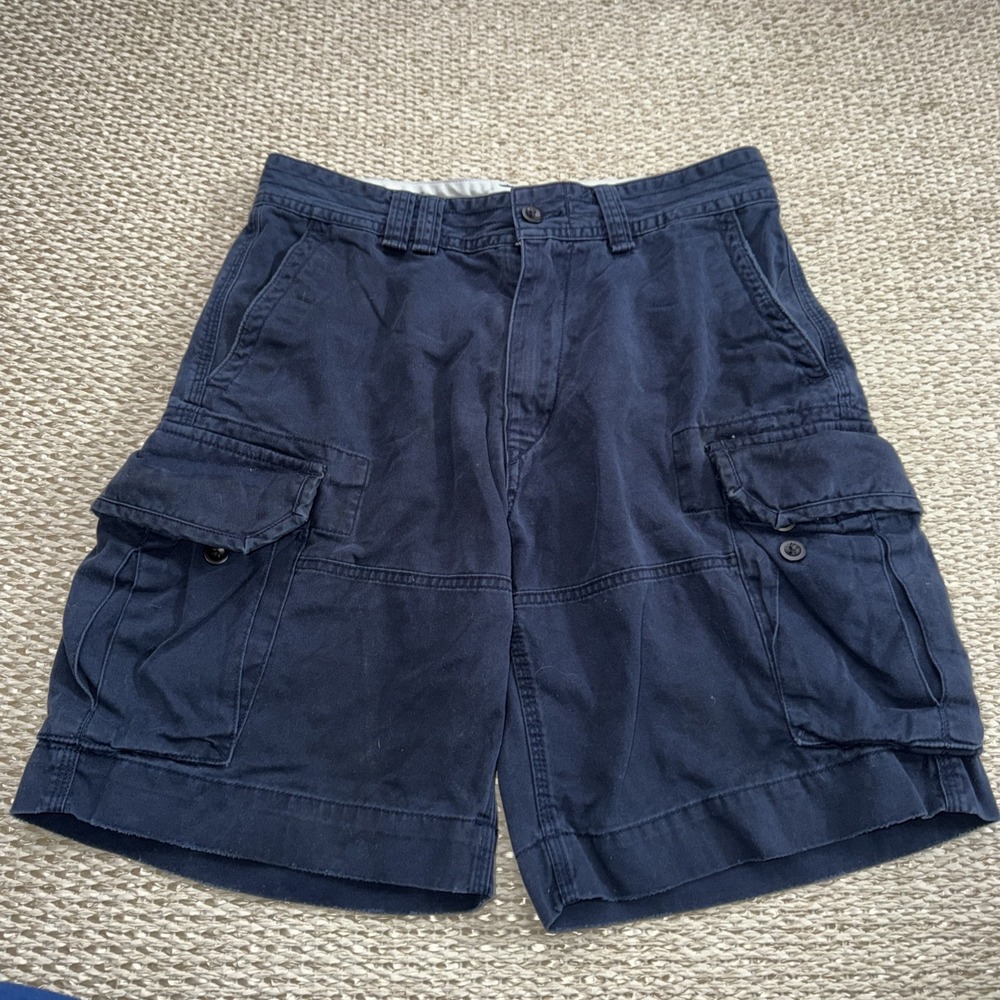 Men's Polo Ralph Lauren Navy Cargo Parachute Shorts. 32, Old Money Preppy